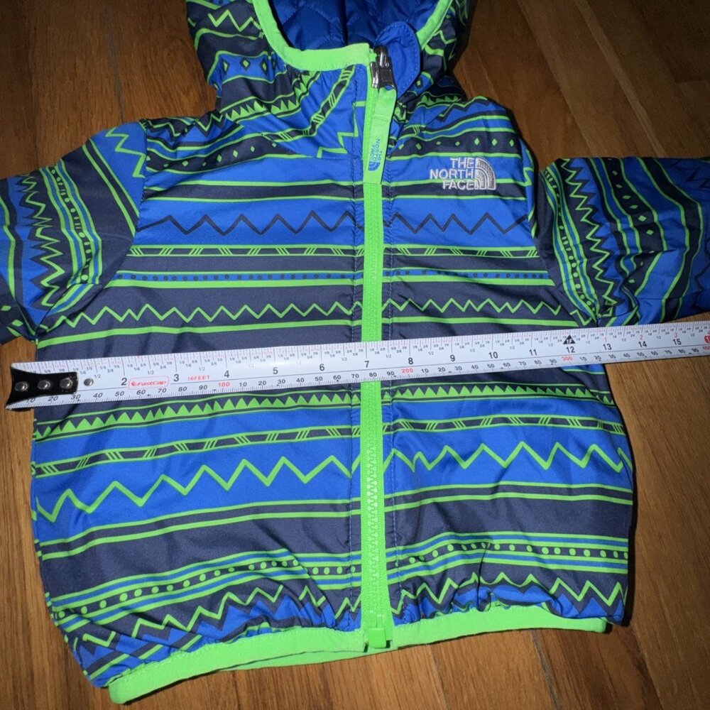The North Face Reversible Infant Baby Hooded Jacket Quilted Blue Size 6-12 M - Picture 9 of 9